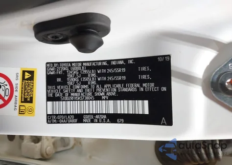 2019 Toyota Highlander Limited z USA, uszkodzony, nr VIN 5TDDZRFH5KS738045